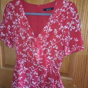Stella Red Mini Dress with White Floral Print, sz 6